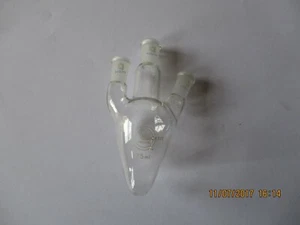 * QUICKFIT 3 NECKED 25 ml BIRNENFORM FLASCHE, FP OAP {CHEMIE} BRITISH MADE - Bild 1 von 1