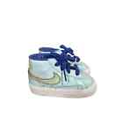 Nike Blazers Girls Sparkly Blue Star Print Sneakers Sz 4C