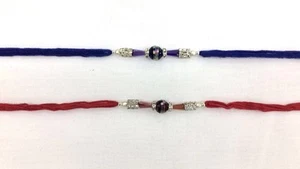 Simple Diamante and Beaded Rakhi– Rakhi Thread/Rakhi Bracelet/Bhaiya Series - Picture 1 of 3