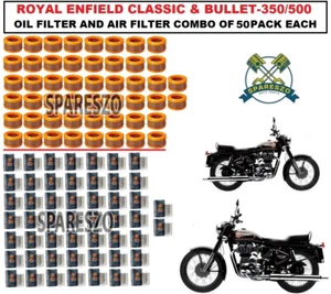 Royal Enfield Classic & Bullet 350/500 Oil Filter & Air Filter Pack Of 50 Each - Picture 1 of 10