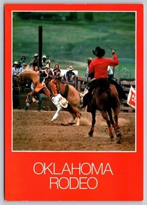 OKLAHOMA RODEO rider bronco buster horses UNUSED UNPOSTED VINTAGE Postcard A88 - Picture 1 of 2