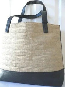 Estee Lauder Tote Shopper Bag Elegant Hessian + Black Moc Croc Design Brand New - Picture 1 of 4