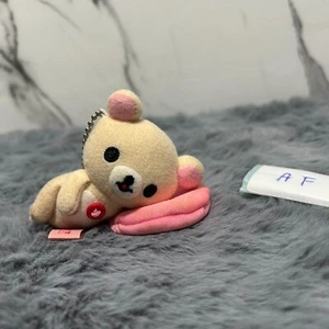 Rilakkuma Korilakkuma Sleep San-X Plush 3" Keychain Stuffed Toy Doll Japan USED - Picture 1 of 10