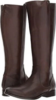 NUEVO FRYE MUJER CHOCOLATE MELISSA TACHUELAS CREMALLERA TRASERA BOTAS - PUNTERA REDONDA 9B $378 Foto 1 de 4