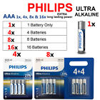 Multi Phillips Ultra Alkaline AA AAA Batteries 1.5V Industrial LR03 Expiry 2022