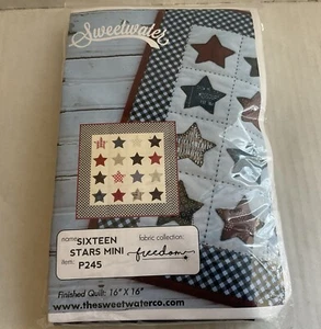 Sweetwater Sixteen Stars Mini Quilt Kit With Moda Freedom Fabric, 16” X 16” - Picture 1 of 6