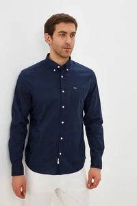 Camisa Wrangler Manga Larga Plisada con Botones 1 Bolsillo Para Hombre Algodón Mediana Azul Marino - Imagen 1 de 2