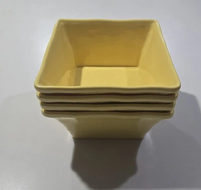 Tommy Bahama Cuerda de Melamina Amarilla 6” Ensaladera Sopa Lote de 4 Cuentas  Foto 1 de 3