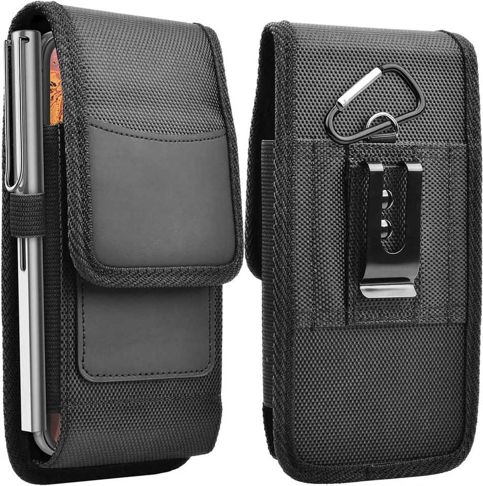 Funda de teléfono celular para Samsung S25 FE S24 Ultra A16 bolsa de nailon con soporte para cinturón Foto 1 de 4