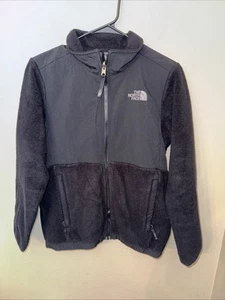 The North Face Denali Jacket Girls 14/16 Large Black Fleece Full Zip Pockets - Picture 1 of 7