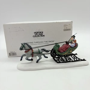 Dept 56 Heritage Village Collection Dashing Through The Snow Figures Sleigh EUC - Picture 1 of 17