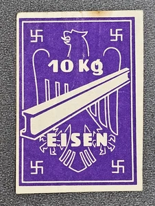 Stamp Germany Reich WW II Note Iron 10 Kg, Reference Mark 1939-1945 [🇩🇪37589] - Picture 1 of 2