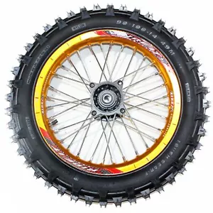 GOLD 90/100- 14 14" Inch Rear Back Wheel Rim Tyre Tire PIT PRO Bigfoot Dirt Bike - Picture 1 of 11