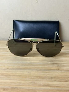 Vintage Remington Shooting Aviator Black Lens Sunglasses Glasses With Case - Picture 1 of 2