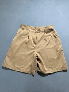 Nike Womens Golf Shorts Pleated High Rise Lightweight Tan Khaki Size Medium - Picture 1 of 6