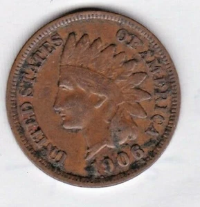 1906 INDIAN HEAD CENT in FINE condition ~ PLEASE SEE THE SCAN : stk y4 - Picture 1 of 5