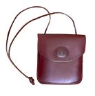 Vintage Michael Green Red Leather Pouch Mini Purse Crossbody Satchel