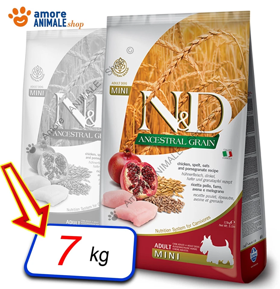 Farmina Dog N&D Ancestral Adult Mini → Pollo e Melograno - 7 kg - Mangime Cane - Immagine 1 di 1