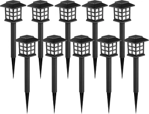 Solar Outdoor Lights,10 Pack LED Solar Lights Outdoor Waterproof, Solar Walkway - Picture 1 of 12