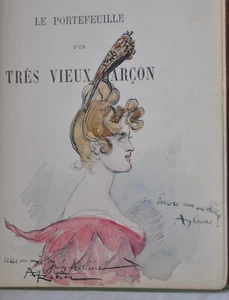 ROBIDA -  dessin  original Le portefeuille d'un très vieux garçon - E.O 1886 - Picture 1 of 5