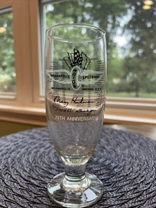 Indianapolis 500 Motor Speedway 75th Anniversary Pilsner Beer Glasses Rick Mears - Picture 1 of 14