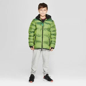 Champion C9 Boy's Hooded Green Puffer Jacket / Coat XS 4-5 New - Picture 1 of 7