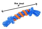 Dog Toys Durable Plastic Rope Bone Blue Orange Tugs Pick Color  8" or 14" Size