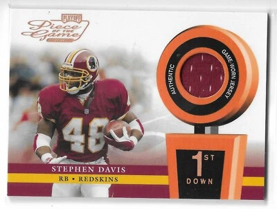 2002 PLAYOFF STEPHEN DAVIS PIECE OF THE GAME-WORN JERSEY #POG-46 REDSKINS /250 - Image 1 of 2