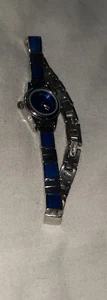Vintage Advance White Stage Wrist Watch With Blue Stones Clasp Clip Closure - Picture 1 of 8