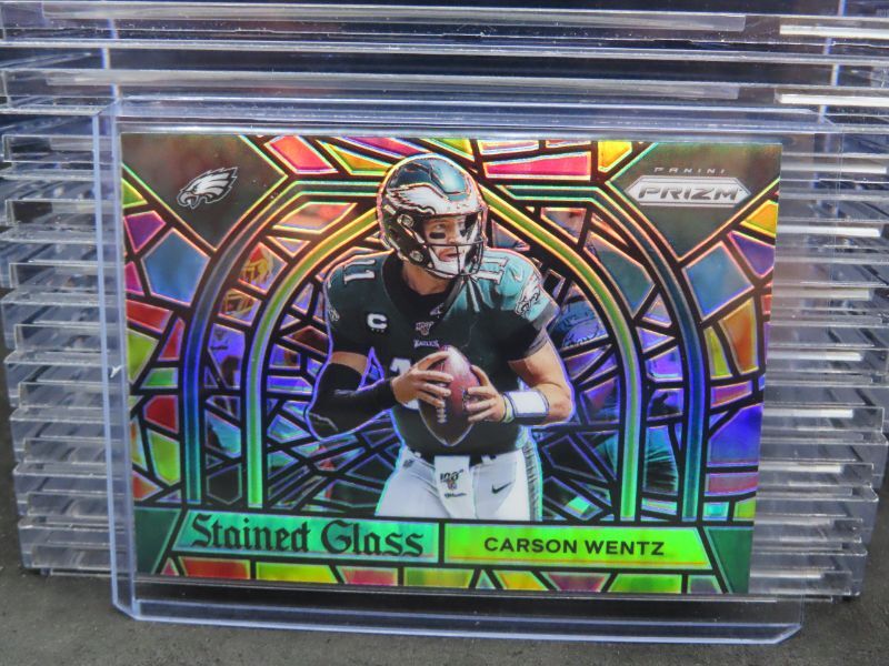 2020 Panini Prizm Carson Wentz Stained Glass SP Silver Prizm #8 Eagles N118
