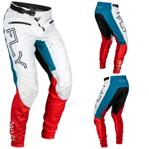 Nuevo '24 Fly Racing Rayce Bicicleta Bicicleta BMX MTB Pantalones Rojo Blanco Azul - Imagen 1 de 4