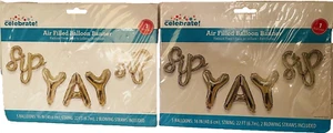 SIP YAY SIP - Air Filled Balloon 22ft String Banner - 5 ct. 16in. Gold - 2 Sets - Picture 1 of 7