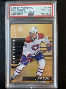 2019-20 UD SP Authentic Future Watch Spectrum Gold Rookie Nick Suzuki PSA 8 Pop3 - Picture 1 of 2