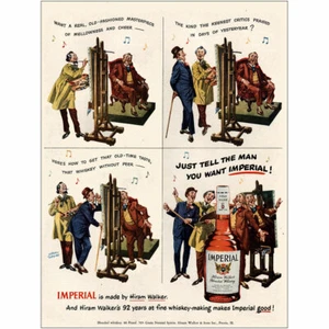 1950 Imperial Whiskey: Real Old Fashioned Masterpiece Vintage Print Ad - Picture 1 of 1