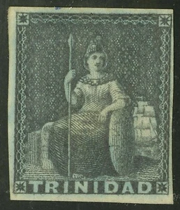Trinidad 1851-56 Scott # 3 Mint Hinged - Foto 1 di 1