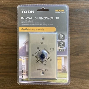 TORK RFF60M Spring Wound Timer 60 min Silver 20A Max 125VAC 1 Gang SPST Indoor - Picture 1 of 5