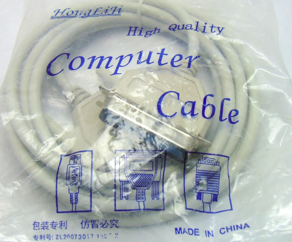 pc accessories parallel printer cable 10 feet  db25 male cen36 male 18 wire Seal - Image 1 of 1