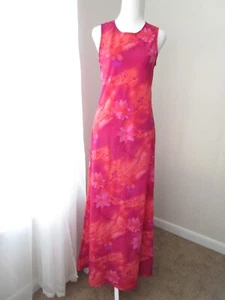 My Michelle Maxi Dress Women's 7/8 Pink Sleeveless Sun Tank Bold Bright Floral - Picture 1 of 10