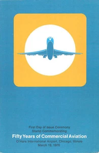 #1684 First Day Ceremony Program 13c Commercial Aviation - Picture 1 of 2