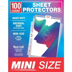 Mini Protectores de Hoja Paquete de 100, 5,5 x 8,5 Pulgadas Protectores de Página para Mini 3 Rin... - Imagen 1 de 7