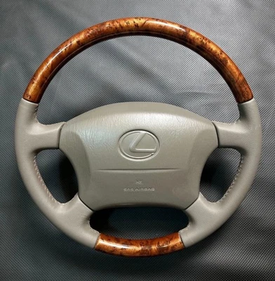 Volante LEXUS LX470 Fit 98-2002 Modelo Madera Grano Cuero Cosido OEM Foto 1 de 4
