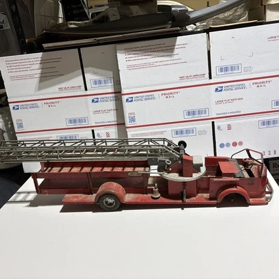 De colección Doepke Rossmoyne Modelo Juguetes Escalera Aérea Camión de Bomberos Acero Prensado 29" Foto 1 de 4