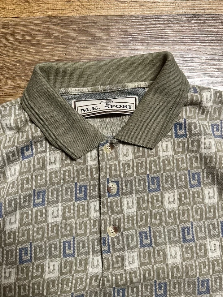 Винтажная мужская футболка поло на пуговицах повседневная... - Изображение 1 из 2