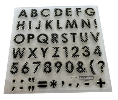 Juego de estampillas acrílicas CTMH My Acrylix letras alfabeto lunares signos de puntuación Foto 1 de 4