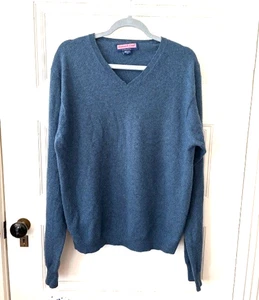 VINEYARD VINES Kaschmir Pullover V-Ausschnitt Langarm Kadettenblau Herren Größe L - Bild 1 von 4