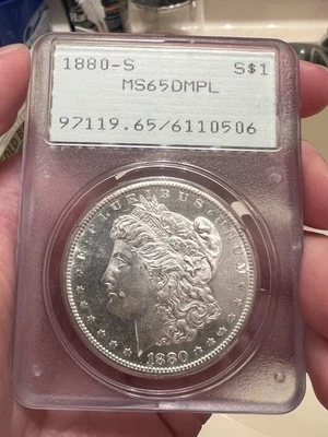 1880 S MS65DMPL PCGS Rattler Morgan Silver Dollar - Image 1 of 4
