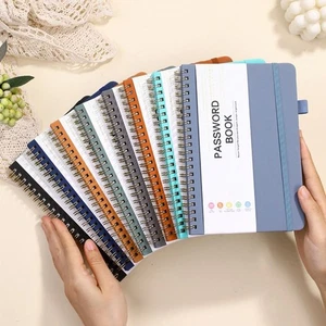 Coil Book Password Keeper Notebook Internet Address Organizer Logbook Man - Picture 1 of 27