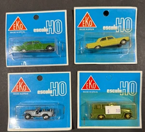Vintage EKO Ford Comet (2), Jeep Wagon & Silver Jeep...HO Scale...MOC - Picture 1 of 6