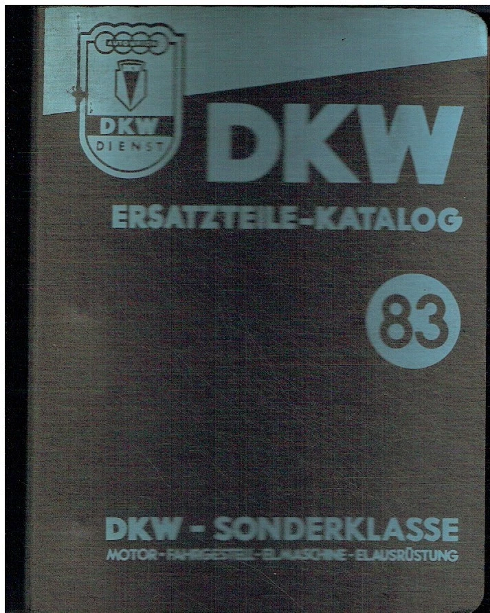 DKW 3=6 SONDERKLASSE SALOON & CABRIO '54 MECHANICAL & ELECTRICAL PARTS CATALOGUE - Image 1 of 1