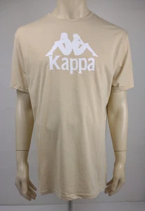 NWT Kappa beige biscuit white logo 100% Cotton crew neck t-shirt mens XXL 2XL - Picture 1 of 12